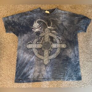 the mountain graphic short sleeve tshirt 3xl black grey dragon celtic cross